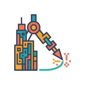 Generative Architecture Icon for Construction AI