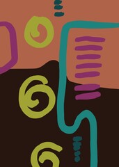 Abstract image for printing. Picture for modern interiors. The picture is painted by hand on a tablet. © neurostructure