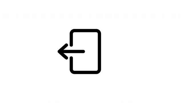 Log out outline icon looping animation, exit sign out symbol motion graphic for business, ui and technology presentation design use case