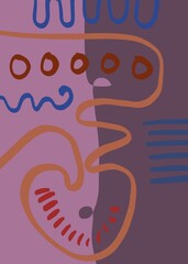 Abstract image for printing. Picture for modern interiors. The picture is painted by hand on a tablet. © neurostructure