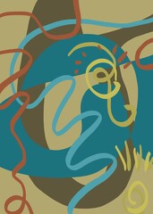 Abstract image for printing. Picture for modern interiors. The picture is painted by hand on a tablet. © neurostructure