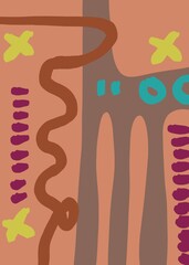 Abstract image for printing. Picture for modern interiors. The picture is painted by hand on a tablet. © neurostructure
