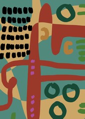 Abstract image for printing. Picture for modern interiors. The picture is painted by hand on a tablet. © neurostructure