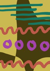 Abstract image for printing. Picture for modern interiors. The picture is painted by hand on a tablet. © neurostructure
