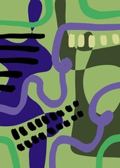 Abstract image for printing. Picture for modern interiors. The picture is painted by hand on a tablet. © neurostructure
