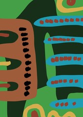 Abstract image for printing. Picture for modern interiors. The picture is painted by hand on a tablet. © neurostructure