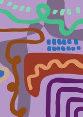 Abstract image for printing. Picture for modern interiors. The picture is painted by hand on a tablet. © neurostructure