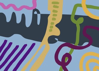 Abstract image for printing. Picture for modern interiors. The picture is painted by hand on a tablet. © neurostructure