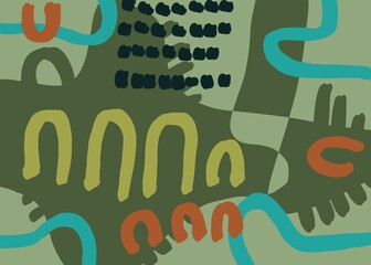 Abstract image for printing. Picture for modern interiors. The picture is painted by hand on a tablet. © neurostructure