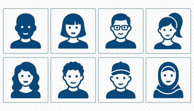 Modern Male and Female Avatar Icon Set
