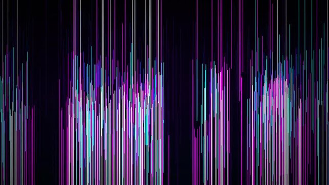 Neon Cyberpunk Digital Pixel Sorting Glitch Background With Vertical Data Melt Effect