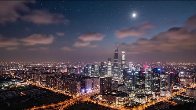Cityscape Day-to-Night Time-lapse