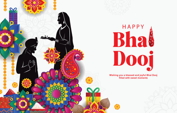 Indian festival happy bhai dooj concept design