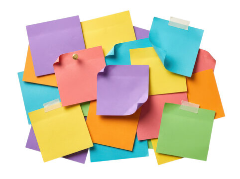 Stack of colorful sticky notes for reminders and office organization