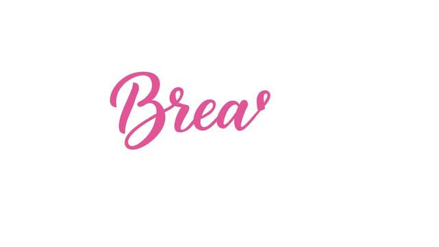 Breast Cancer Awareness Month brush text calligraphy celebration
