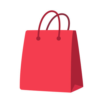 Bright red shopping bag design, perfect for retail, sales events, and consumer purchase concepts.