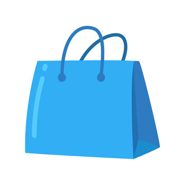 Bright Blue Shopping Bag Vector Illustration for Modern Retail and Online Commerce