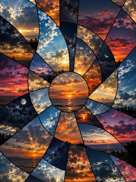 Sunset and night view in one frame