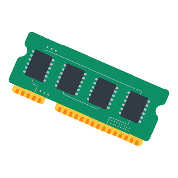 Modern computer random access memory RAM module, essential hardware for fast processing