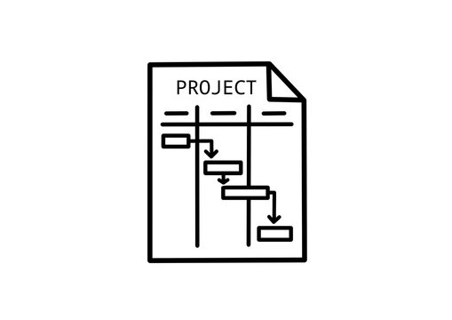 Project planning file line art doodle drawing for business schedule, workflow, or design element.