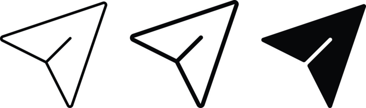 Sent icon set outline and solid. paper airplane message transmission communication symbols