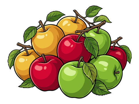 Autumn Apple Harvest Seasonal Fruit Illustration
