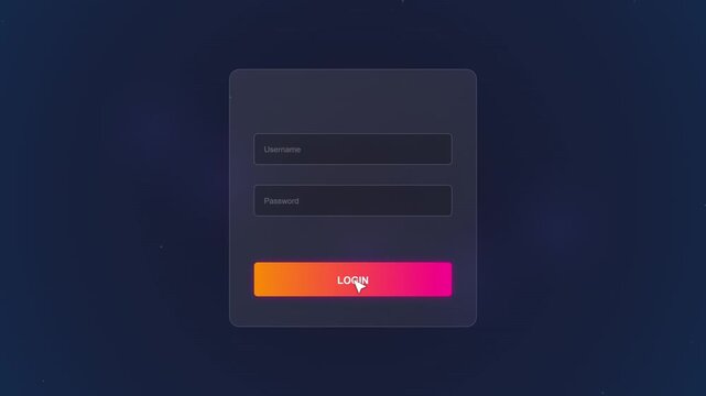 Minimalist Web Login Page Interface Animation