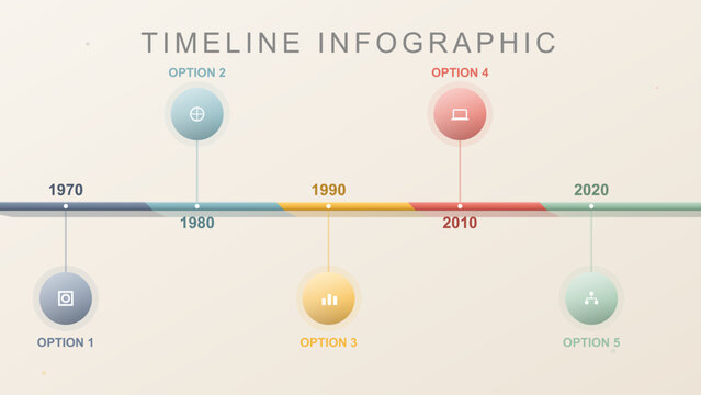 Timeline infographic template vector design for business history and chronological presentation