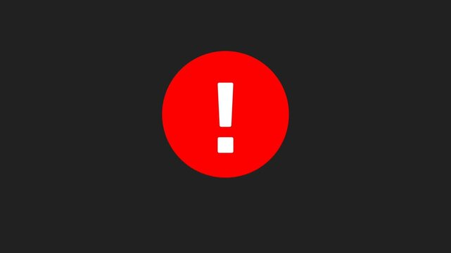 Minimalist red circular alert icon with white exclamation point