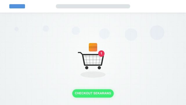 Online shopping cart animation with checkout button