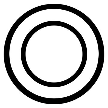 Two concentric circles isolated on white background