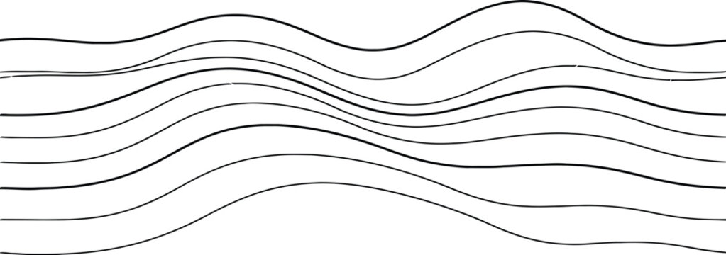 Wave vector graphic illustration featuring black horizontal lines
