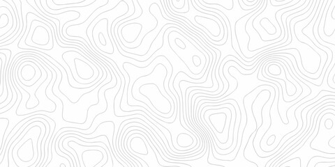 Topographic outline map. Geographic mountain relief. Contour maps. white spiral minimal line background, Topographic contour lines vector map paper pattern. © MdLothfor