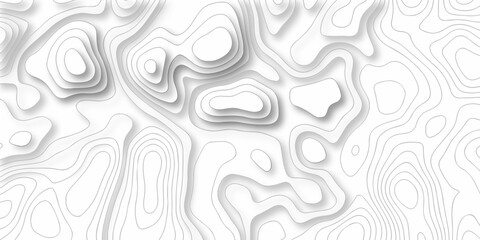 Topographic outline map. Geographic mountain relief. Contour maps. white spiral minimal line background, Topographic contour lines vector map paper pattern. © MdLothfor