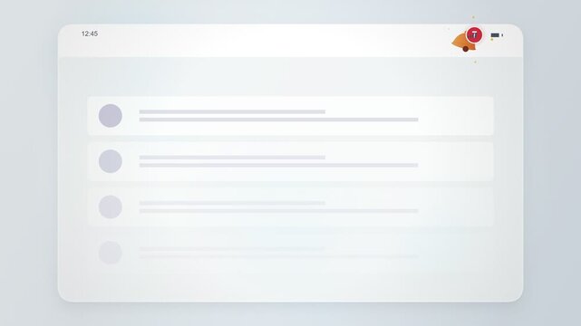 Animated Bell Notification Icon on Minimalist UI
