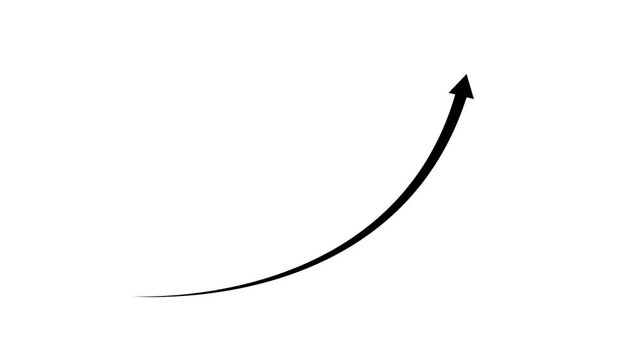Business growth arrow and graph chart animation. Up arrow animation on white background.