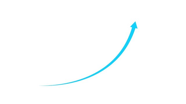 Abstract arrow business graph icon animation background. arrow rising transparent channel. Abstract arrow growth chart of economy icon animated down to up arrow animation direction animation .