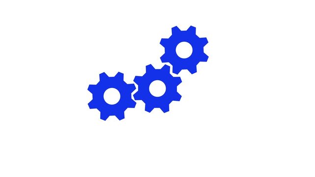 Cogwheel gear spinning around animation. cog wheel icon turning animated background. Motion graphics of teamwork concept.