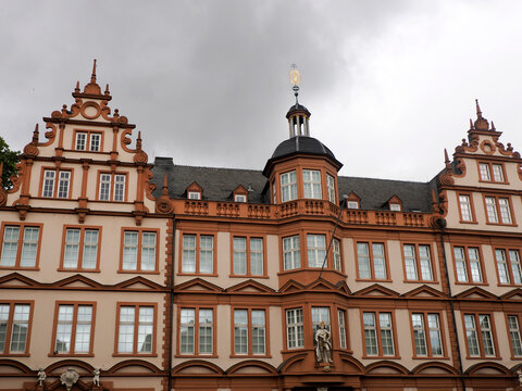 Historic Baroque Facade of Gutenberg Museum in Mainz Germany