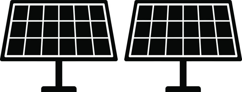 Solar panels icon vector representing sustainable energy modules