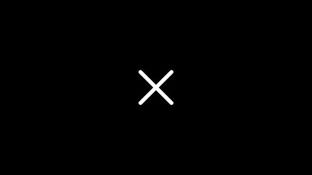 White Equals Menu Cross Symbols Animation on Black