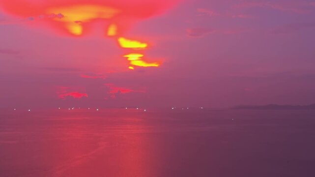 A magical sunset over the Gulf of Thailand in Pattaya.