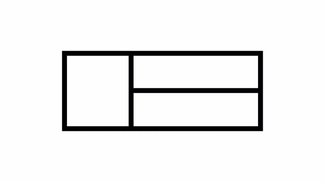 3 layout frames grid template animated for text editor 
