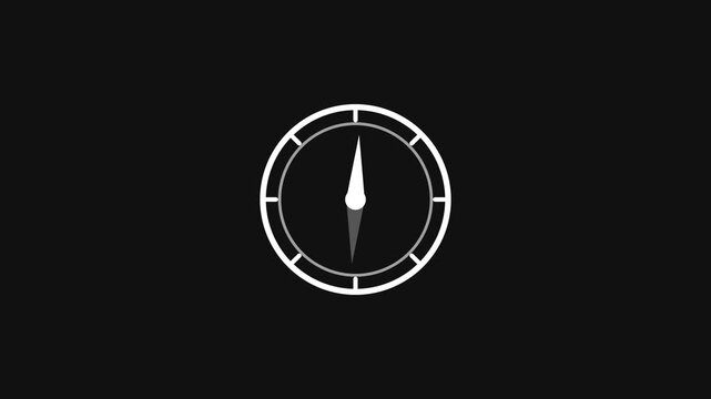 White Compass Navigation Icon on Black Background