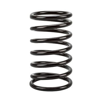 Vertical Black Metal Compression Coil Spring Heavy Duty Industrial Part Isolated on White Background PNG transparent 