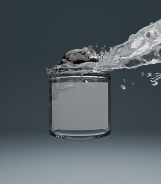 3D Product glass bottle