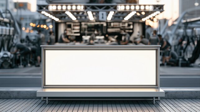 Vacant advertising space in a professional motorsport pit lane