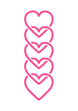 Five hearts initial logo on white background