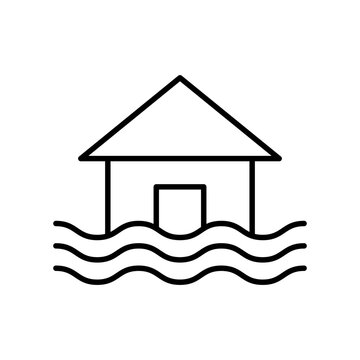 Flood house icon vector
