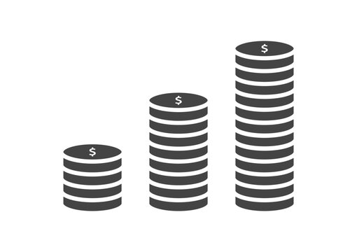Stacked coins icon representing financial growth and money savings